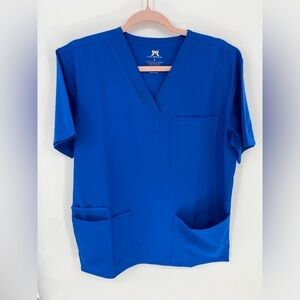 Lite Medical Cobolt Blue Scrub Top Size Small